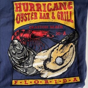 Hurricane Oyster Bar & Grill Graphic Tee Small 30A Grayton Beach Florida